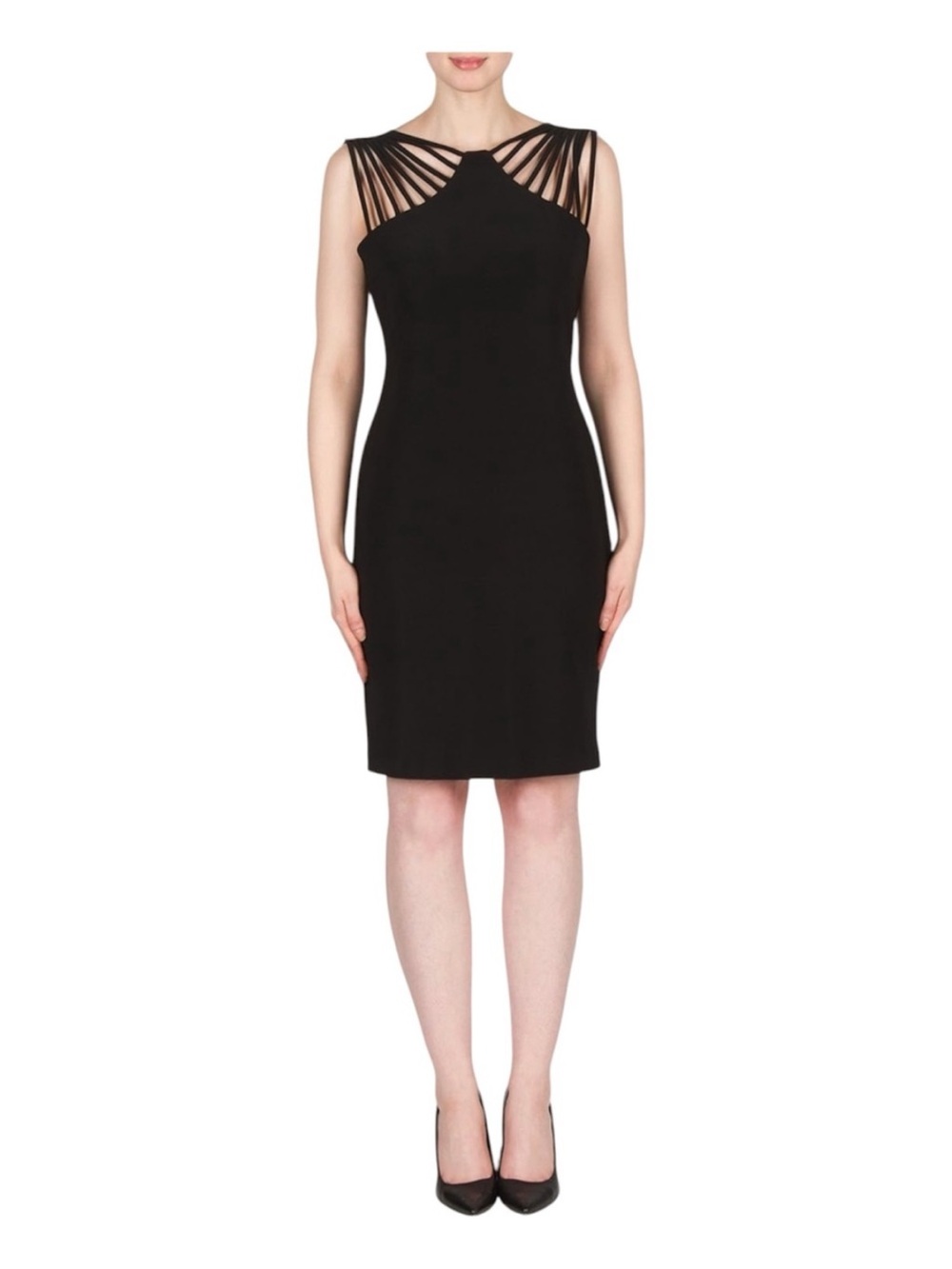 JOSEPH RIBKOFF Halter-style neckline Pencil Black Dress Style 173028 Size 4